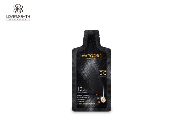 2.0 شامپو رنگ مو طبیعی سیاه ملایم برای پوشش موی خاکستری آمونیاک کم